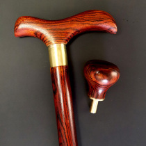 Redwood walking stick old man four corner non-slip wooden crutches integrated light old crutches natural log mountaineering civilization stick
