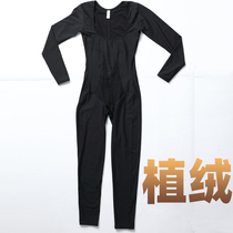 Autumn and winter long sleeves plus velvet warm womens conjoined body body shaping slimming fat burning body carving