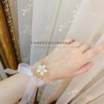 Kumikos Ball Simple Fairy Pearl Wedding Bridesmaid sister Wrist flower Bridesmaid Best Man Corsage
