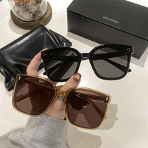 GM Sunglasses 2022 New Tide Womens Tea Color Senior Sens Big Faces Slim Round Face Sunglasses Men Drive