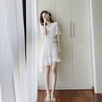 claudie pasey dress Female age reduction white skirt Foreign summer design sense irregular fishtail skirt