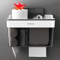 Toilet tissue box toilet waterproof non-perforated tissue rack toilet paper rack bathroom wall-mounted roll paper holder