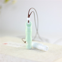 Chinese style ceramic whistle necklace pure handmade bone whistle jewelry hipster couple ceramic sweater chain