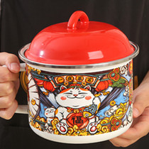 Ou Lijia enamel national tide retro enamel cup large water tank instant noodles enamel tea tank creative Cup induction cooker gas