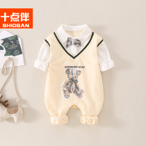 Newborn baby clothes autumn long sleeve male baby full moon out climbing suit suit jumpsuit spring and autumn cartoon