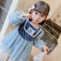  Girls Aisha princess dress 2021 new autumn childrens gauze skirt baby girl dress spring and autumn lolita skirt