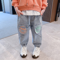 Girls jeans autumn 2021 New Korean version of foreign style children spring and autumn trousers women baby loose wear pants