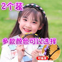 Childrens broken hair hairband Cute braided hair net red princess Little girl hair card girl hairpin headdress Hairpin headband