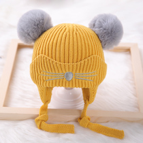 Korean baby hat autumn and winter wool hat newborn baby cute boy girl baby winter hat ear protection