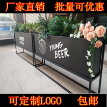 Outdoor Wrought iron flower box Flower trough Hotel Indoor commercial street Green flower pot square Flower vase Flower rack Planting trough