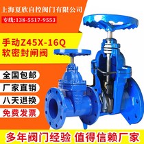 Z45X dark Rod elastic seat seal soft seal flange gate valve fire tap water drain valve switch DN80 100