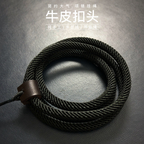 Light Extravagant Class Mens Accessories Rope Rough original handmade cow leather head Imports Milan pendant hanging rope jade Pendant Necklace Rope