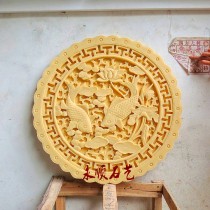 Sandstone relief sandstone round carving Garden sculpture Sandstone pendant Courtyard living room decoration Chinese pendant three