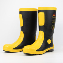 17 new lightweight fire boots fire fighting and rescue rain shoes yellow rubber boots anti-smashing and anti-puncture high water shoes comfortable