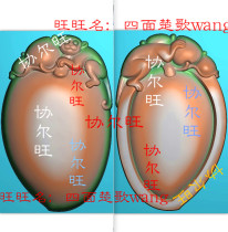 Carved figure jdp grayscale figure bmp relief figure Jade carving figure Three-dimensional double-sided monkey peach fu melon Peach melon peach peach