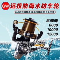 Far-throw wheel 8000 spinning wheel full metal light wil-free anti-sea water sea rod throwing rod fish wheel inclined opening cup