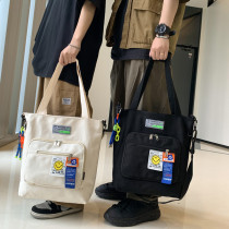 Day Series Large Capacity Canvas Diagonal Satchel Men Ins Trend Handbag Single Shoulder Bag Schoolgirl bag Totbag