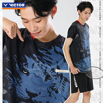 2022 New products victor victory badminton suit T-shirt male and female speed dry tiger head cultural sportswear 20015
