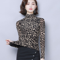 Spring and Autumn New Long Sleeve National Standard Dance Jacket BAO WEN High Neck Stretch Mesh Modern Dance Square Dance Training Dress Slim Fit