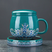 Palace Museum Cultural and Creative mug with lid Ceramic water cup with filter Guochao Cup Office drinking Teacup Household gift