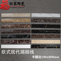 White tile skirting line European modern all-porcelain floor 100x800 living room bedroom corner corridor sideline