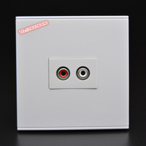 86 type welding-free red and white double hole Lotus AV audio socket panel screw line AV audio multimedia wall panel