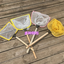 Wooden handle garbage foam fishing net shrimp fishing fish worm fishing net fishing shrimp net net bag fishing gear 100 eyes