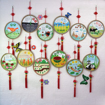 Twenty-four solar terms creative hand hanging hemp rope ring to create a new Chinese style preschool kindergarten theme corridor wall decoration
