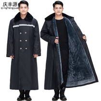 Super long military cotton coat mens winter extension thick northeast outdoor cold storage cold protection labor insurance security coat cotton clothing