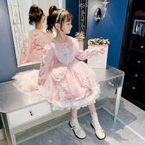 Girls spring dress Loretta Litalian dress 2022 New Yangqi Childrens Spring and Autumn Season online Red girl Princess Skirt Tide