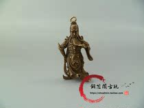 Solid brass Guan Gong pendant Guan Yu Saber Guan Erye Wu Caishen standing bronze statue pendants handlebars
