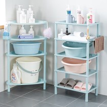 Bathroom shelf toilet basin toilet plastic storage shelf multi-layer tripod floor standing