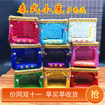 Thailands new Buddhist card dedicated to the import of a small bed tribute Buddha handmade with red yellowish white purple pink black blue