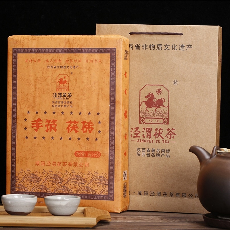 Jingwei Fucha Shaanxi Black Tea 2014 Jinhua Old Black Tea Fuzhuan Jingyang Fucha Hand-built Fujian Brick Tea 3kg