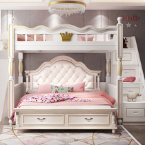 Bed Under the table Desk Wardrobe One-piece bed Up and down Bunk bed Girl Princess bed Childrens room furniture set combination