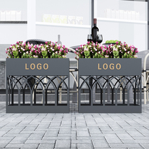 Outdoor road Wrought iron flower box Commercial street square Municipal flower pot Gardening flower bed does not rust planting landscape flower tank