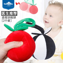 Oupei newborn red ball Baby vision tracking training toy cloth ball soft baby practice vision and hearing red