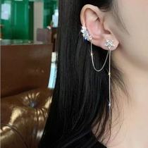 Miao Genuine Ornament 9911 Xian Female Earline Mesh Red Ornament Earrings Ear Clip Earrings With Long Style Ear Pendant New Tide Senior