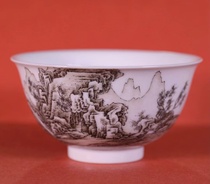 From Mutang Enamel Ink Color Landscape Appreciation Bowl (Hua Yixuan)