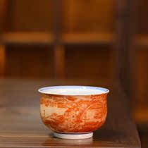 Yu Yin Kiln Yu Guowang made the ultimate micro-painting fine work Qingming Shanghe picture large furnace type Cup Single Cup (Hua Yixuan)