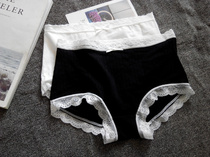 4 Export Day Department Lady White Black Small Corner Briefs Pure Cotton Full Cotton Stall Bag Hip No Marks Big Code Fat Mm