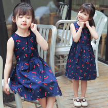 Girls Dress 2021 New Children Summer Girl Skirt Flower Cotton Thin Beach Dress Princess Dress Childrens Clothing