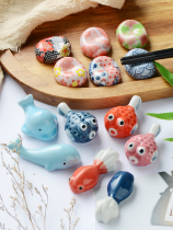 Creative cute animal pen holder Whale cute cartoon Japanese chopstick holder Chopstick holder Home decoration small ornaments decoration ceramics