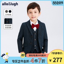 allolugh Aluhe Ru childrens suit three-piece handsome jacket Boy flower girl dress Piano performance suit