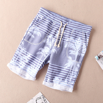 Foreign trade tail single summer cotton printing coconut tree beach pants female parent-child Holiday five-point pants A857