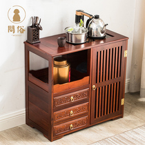 Rosewood tea cabinet solid wood tea tray mobile tea cart new Chinese tea table home tea table tea set storage cabinet
