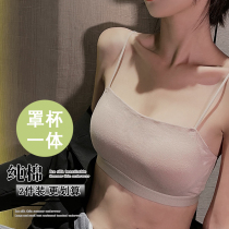 Underwear womens summer thin section without steel rim small chest gathered bandeau-style chest-wrapped anti-light suspender inside the beautiful back bra