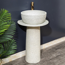 Column Basin Integrated Household toilet ceramic washbasin balcony floor-standing pool outdoor column wash basin