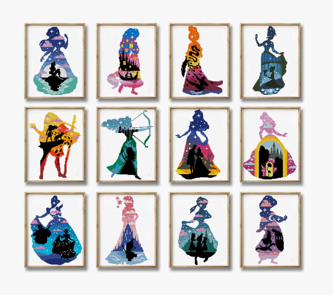 (Zhang Xiao cool) cross-stitch DMC R self-matching 14CT plastic plate no cloth set cotton cloth set silhouette princess