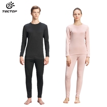 TECTOP exploration autumn and winter mens and womens warm underwear wear solid color autumn pants breathable couple underwear set